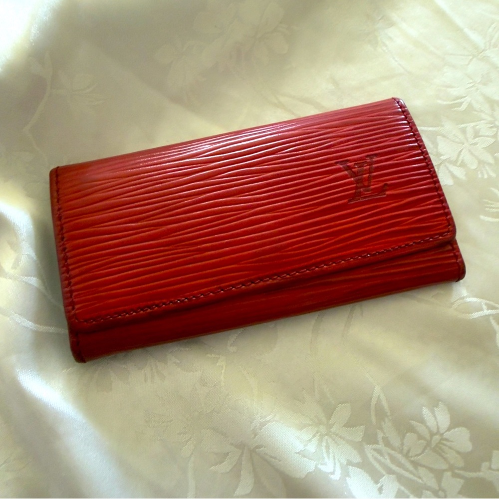 LOUIS VUITTON RED EPI LEATHER KEY CASE WALLET